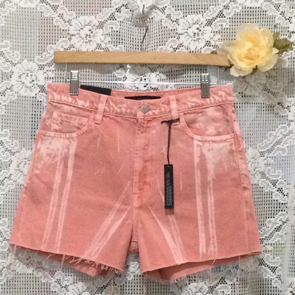 J Brand Women’s Jules High Rise Jean Painted Portal Shorts Frayed Hem Size 27